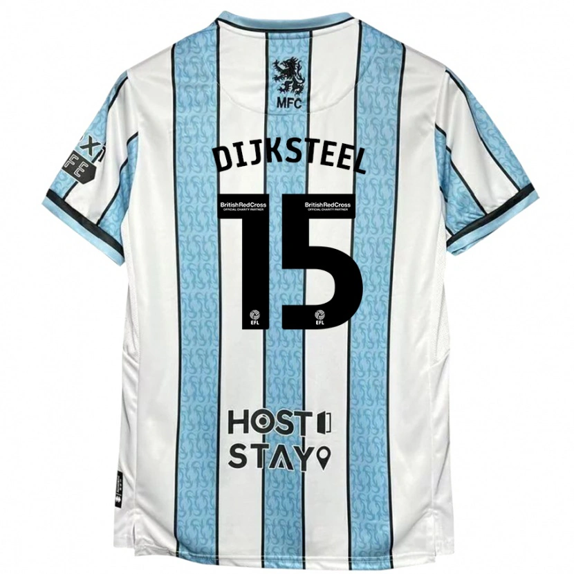 Danxen Men Anfernee Dijksteel #15 White Blue Away Jersey 2024/25 T-Shirt