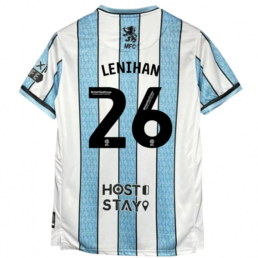 Danxen Men Darragh Lenihan #26 White Blue Away Jersey 2024/25 T-Shirt