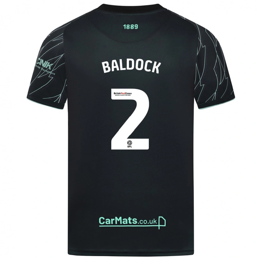 Danxen Men George Baldock #2 Black Green Away Jersey 2024/25 T-Shirt