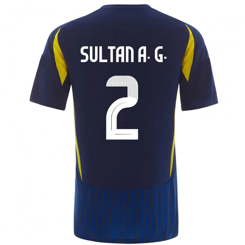 Danxen Men Sultan Al-Ghannam #2 Blue Yellow Away Jersey 2024/25 T-Shirt