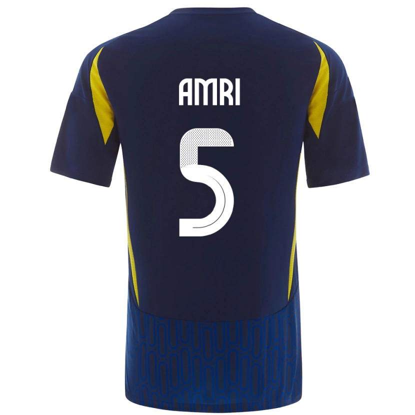 Danxen Men Abdulelah Al-Amri #5 Blue Yellow Away Jersey 2024/25 T-Shirt