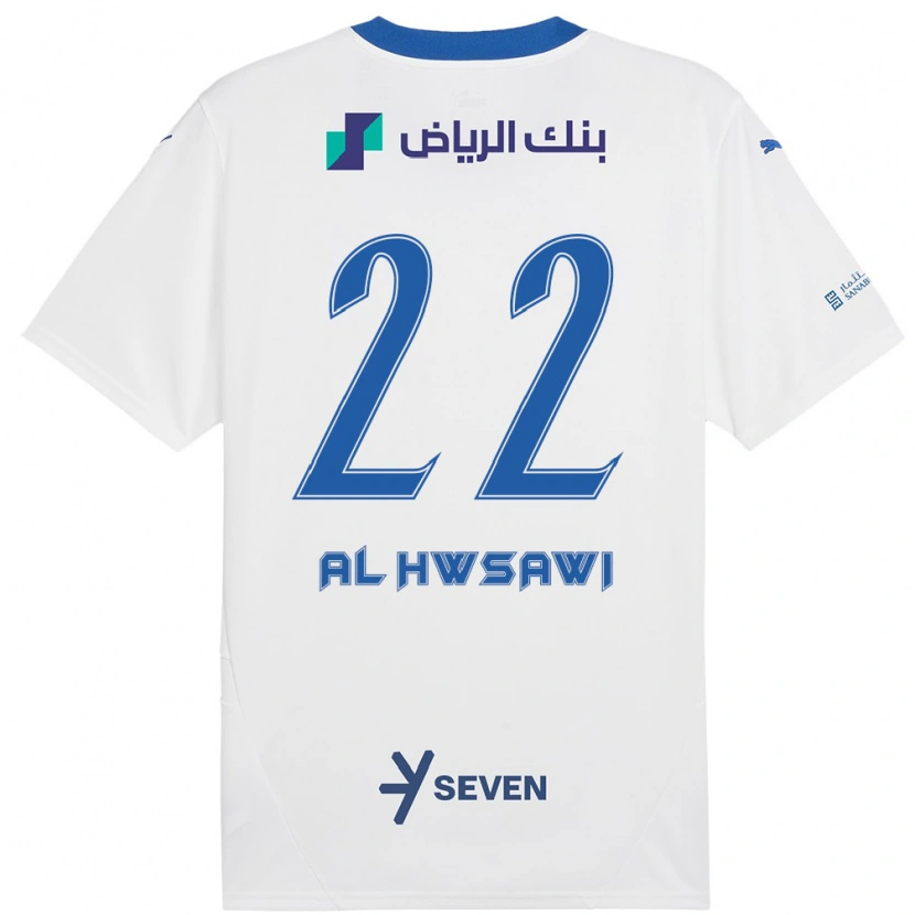 Danxen Men Shorouq Al-Hwsawi #22 White Blue Away Jersey 2024/25 T-Shirt