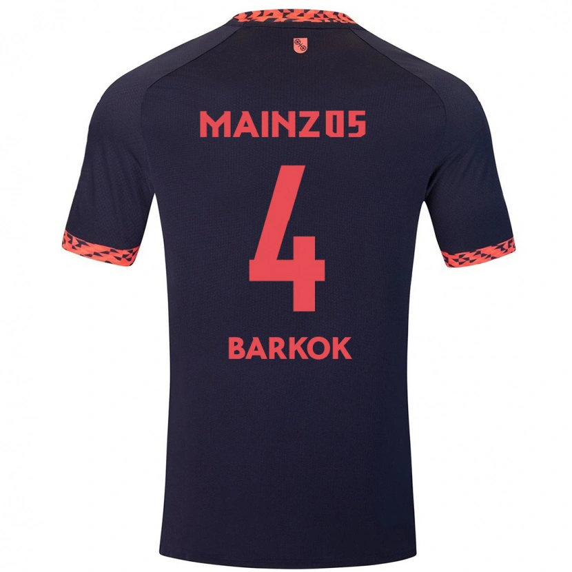 Danxen Men Aymen Barkok #4 Blue Coral Red Away Jersey 2024/25 T-Shirt