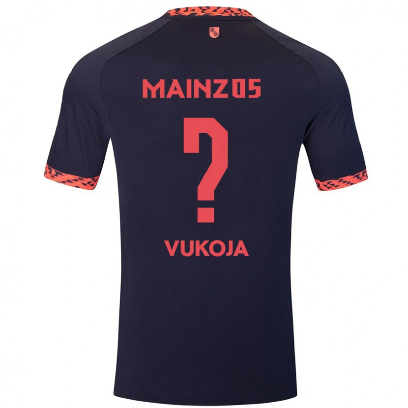 Danxen Men Luka Vukoja #0 Blue Coral Red Away Jersey 2024/25 T-Shirt