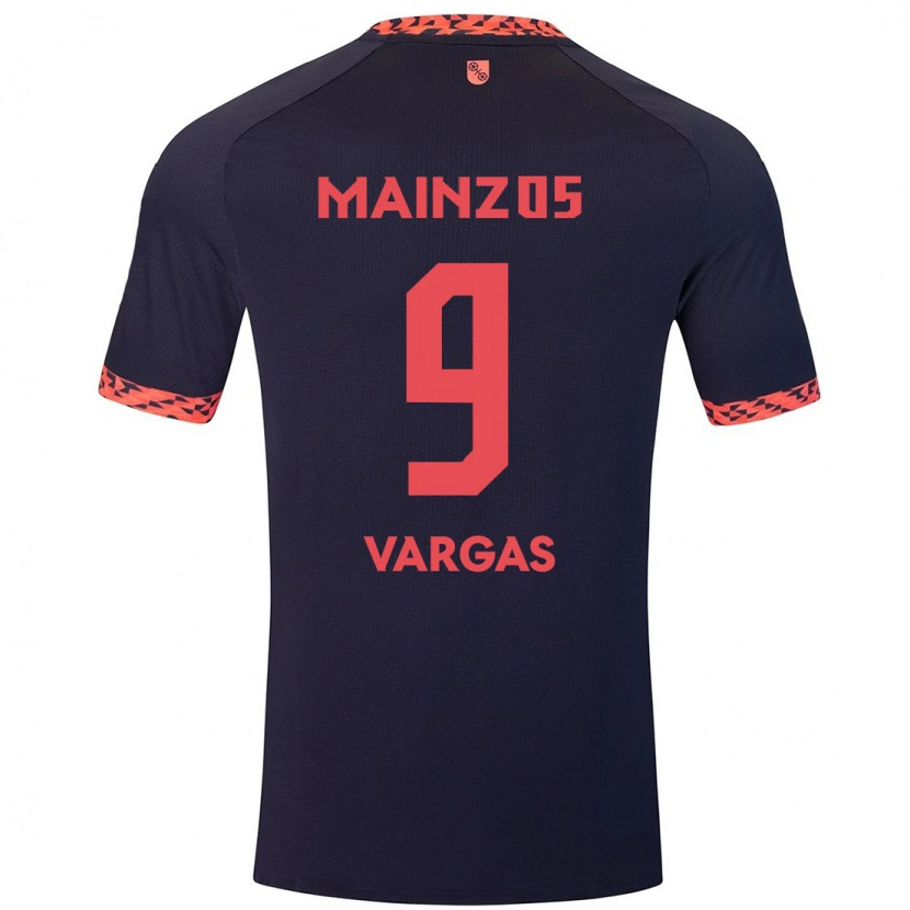 Danxen Men Nayrobi Vargas #9 Blue Coral Red Away Jersey 2024/25 T-Shirt