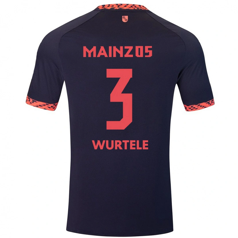 Danxen Men Fabienne Würtele #3 Blue Coral Red Away Jersey 2024/25 T-Shirt