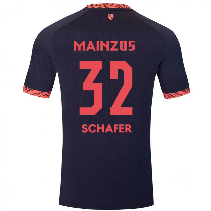 Danxen Men Ann-Christin Schäfer #32 Blue Coral Red Away Jersey 2024/25 T-Shirt