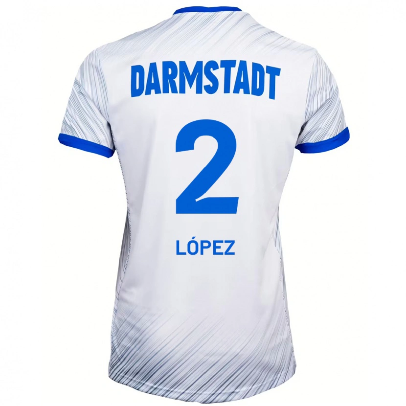 Danxen Men Sergio López #2 White Blue Away Jersey 2024/25 T-Shirt