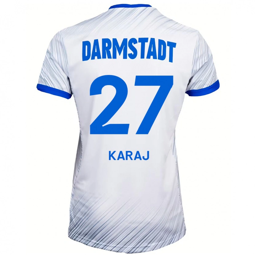 Danxen Men Eraldo Karaj #27 White Blue Away Jersey 2024/25 T-Shirt