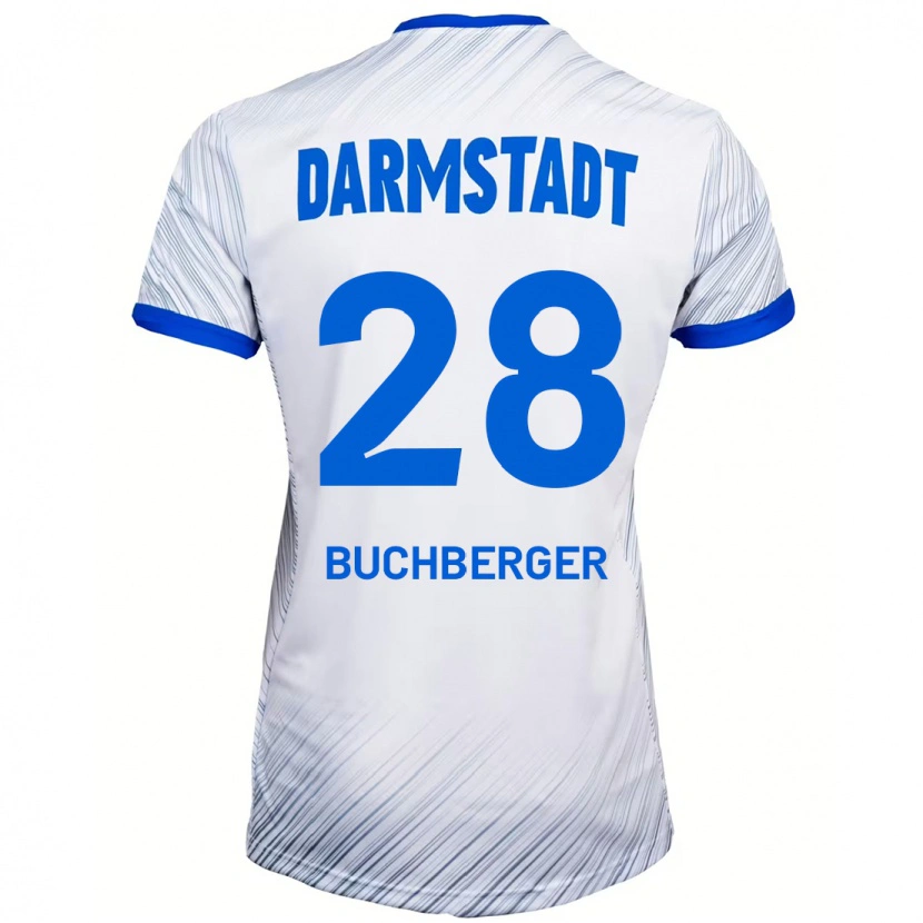 Danxen Men Jonas Buchberger #28 White Blue Away Jersey 2024/25 T-Shirt