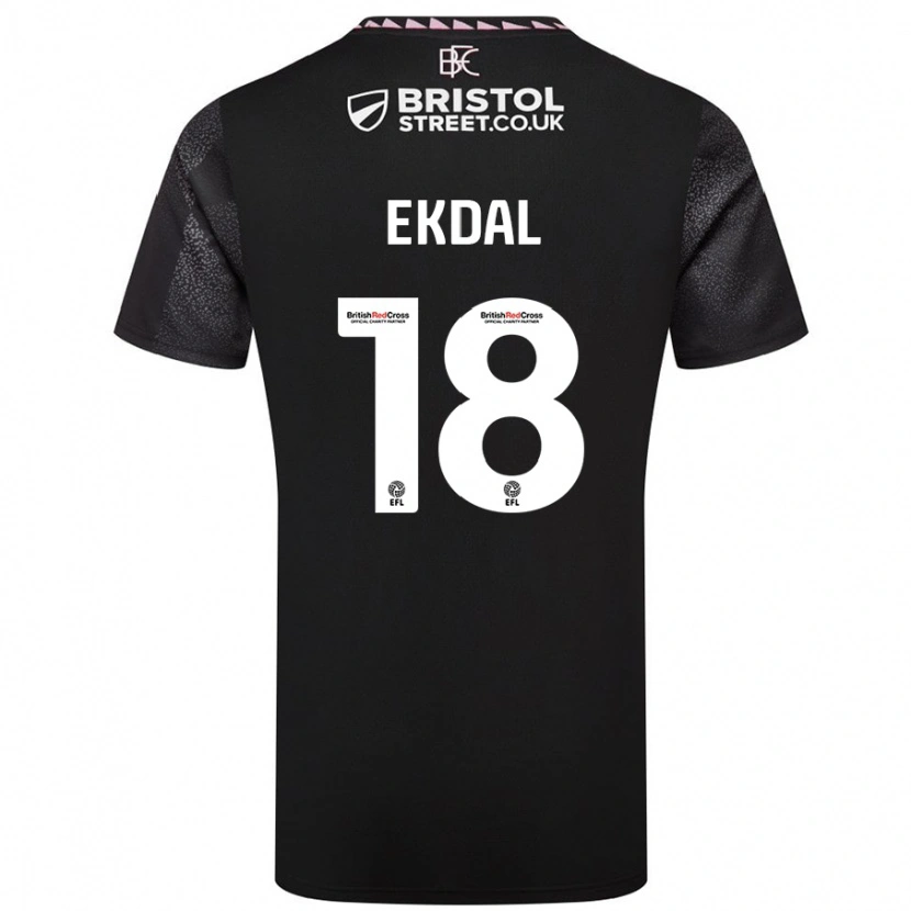 Danxen Men Hjalmar Ekdal #18 Black Away Jersey 2024/25 T-Shirt