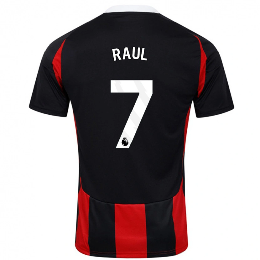 Danxen Men Raúl Jiménez #7 Black Red Away Jersey 2024/25 T-Shirt