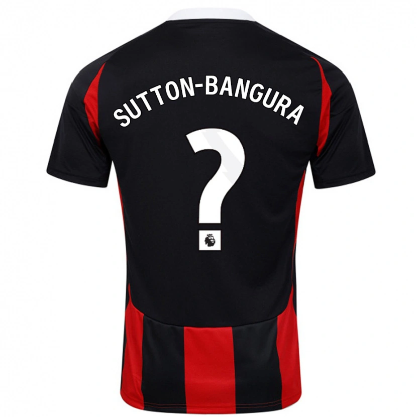 Danxen Men William Sutton-Bangura #0 Black Red Away Jersey 2024/25 T-Shirt