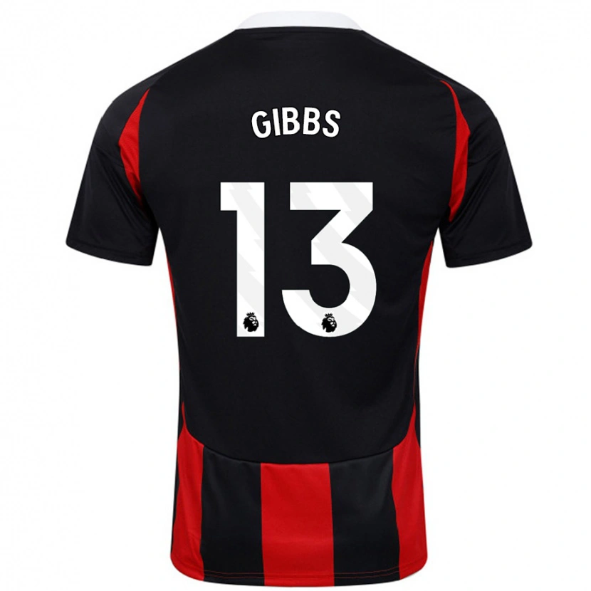 Danxen Men Frankie Gibbs #13 Black Red Away Jersey 2024/25 T-Shirt