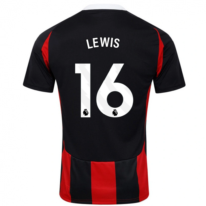 Danxen Men Milla Lewis #16 Black Red Away Jersey 2024/25 T-Shirt