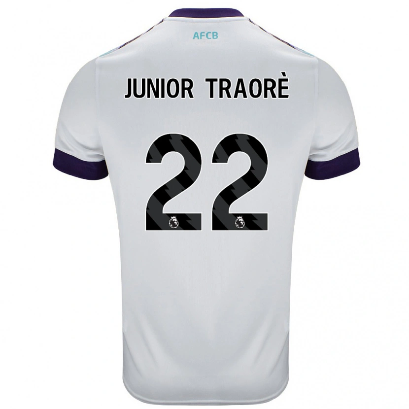 Danxen Men Hamed Junior Traorè #22 White Green Purple Away Jersey 2024/25 T-Shirt