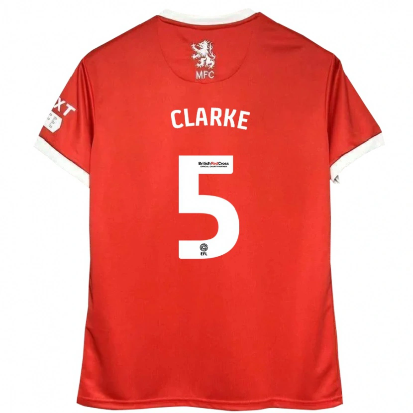 Danxen Women Matt Clarke #5 Red White Home Jersey 2024/25 T-Shirt