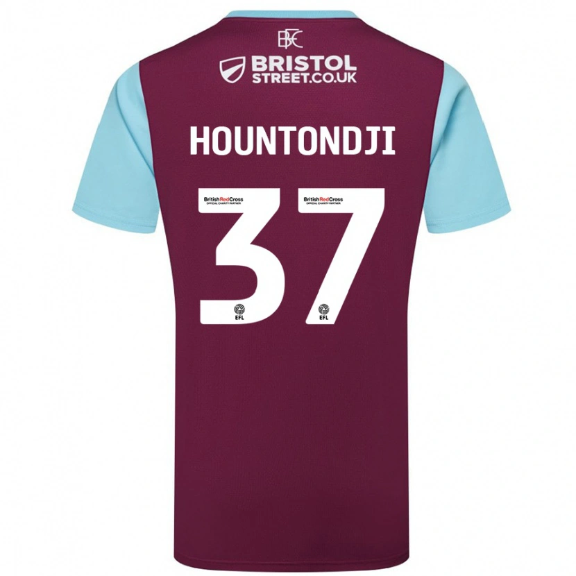 Danxen Women Andreas Hountondji #37 Burgundy Sky Blue Home Jersey 2024/25 T-Shirt