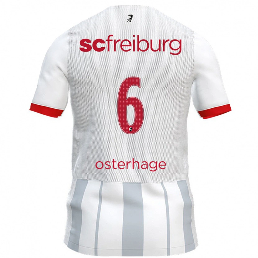 Danxen Women Patrick Osterhage #6 White Grey Away Jersey 2024/25 T-Shirt