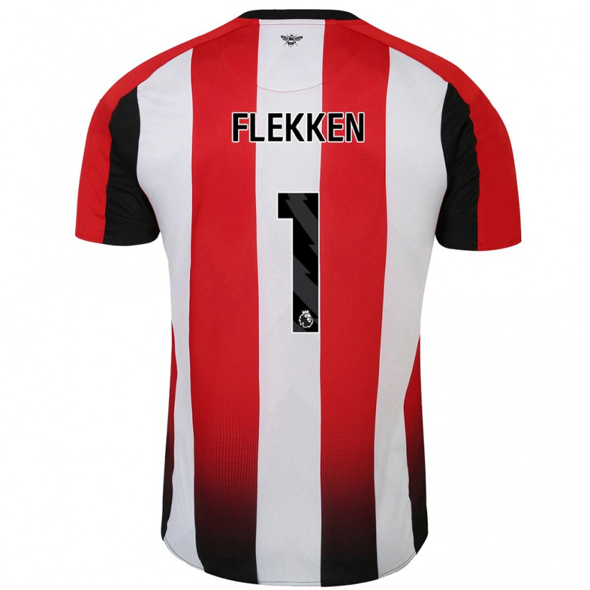 Danxen Kid Mark Flekken #1 Red White Home Jersey 2024/25 T-Shirt