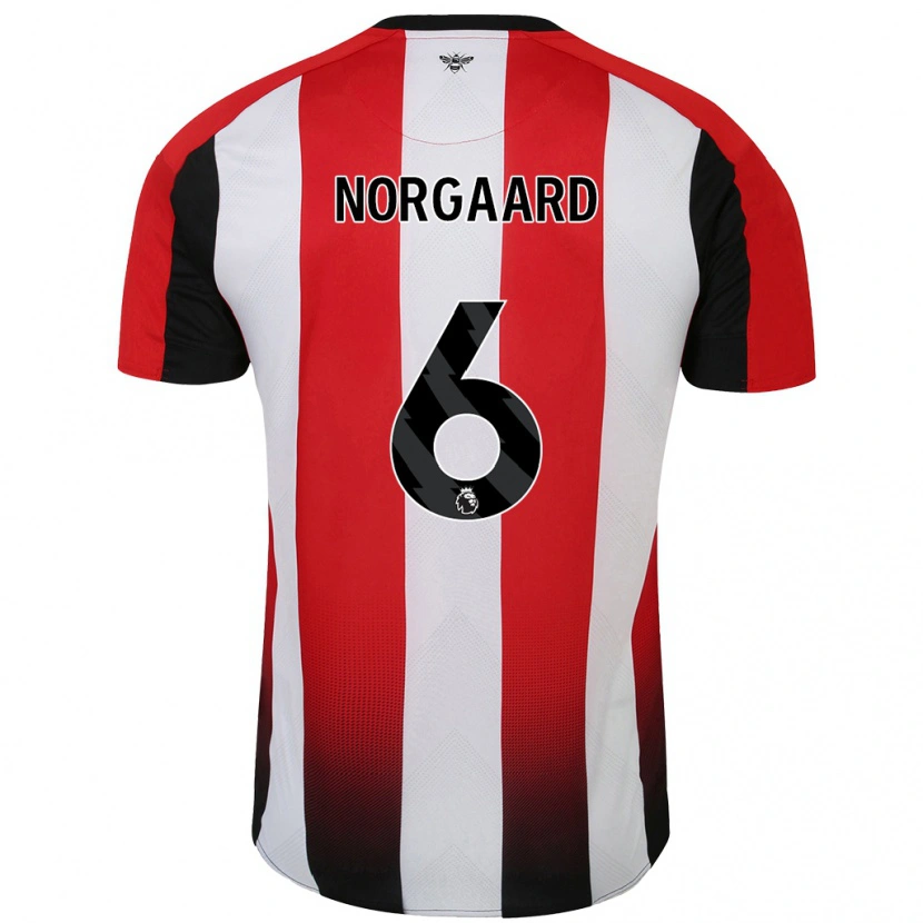 Danxen Kid Christian Nørgaard #6 Red White Home Jersey 2024/25 T-Shirt