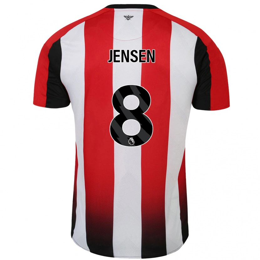 Danxen Kid Mathias Jensen #8 Red White Home Jersey 2024/25 T-Shirt