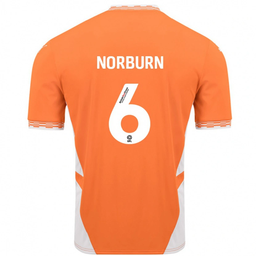 Danxen Kid Oliver Norburn #6 Orange White Home Jersey 2024/25 T-Shirt