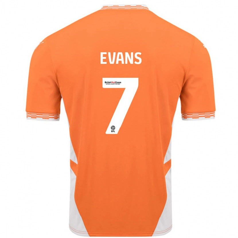 Danxen Kid Lee Evans #7 Orange White Home Jersey 2024/25 T-Shirt