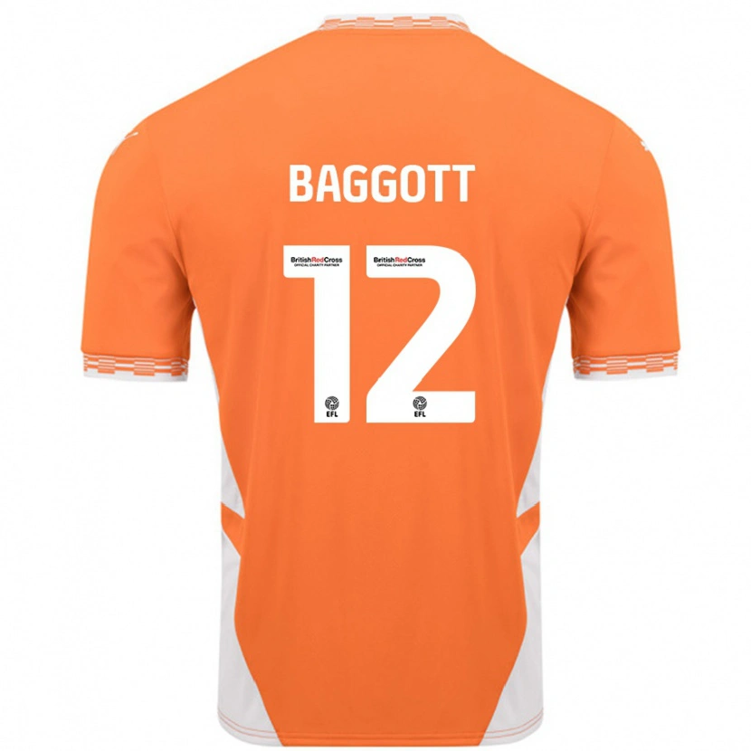 Danxen Kid Elkan Baggott #12 Orange White Home Jersey 2024/25 T-Shirt