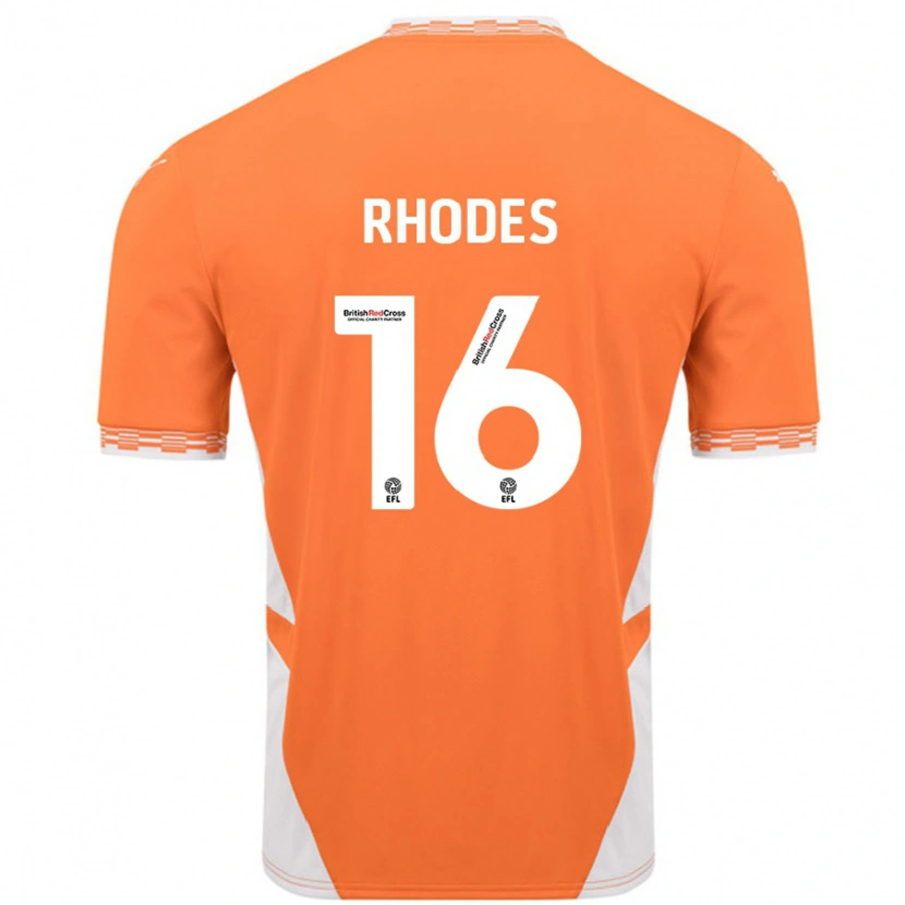 Danxen Kid Jordan Rhodes #16 Orange White Home Jersey 2024/25 T-Shirt