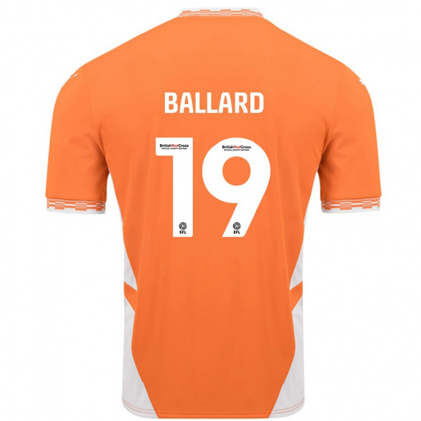 Danxen Kid Dom Ballard #19 Orange White Home Jersey 2024/25 T-Shirt