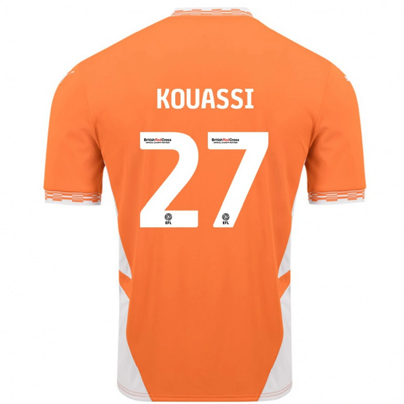 Danxen Kid Kylian Kouassi #27 Orange White Home Jersey 2024/25 T-Shirt