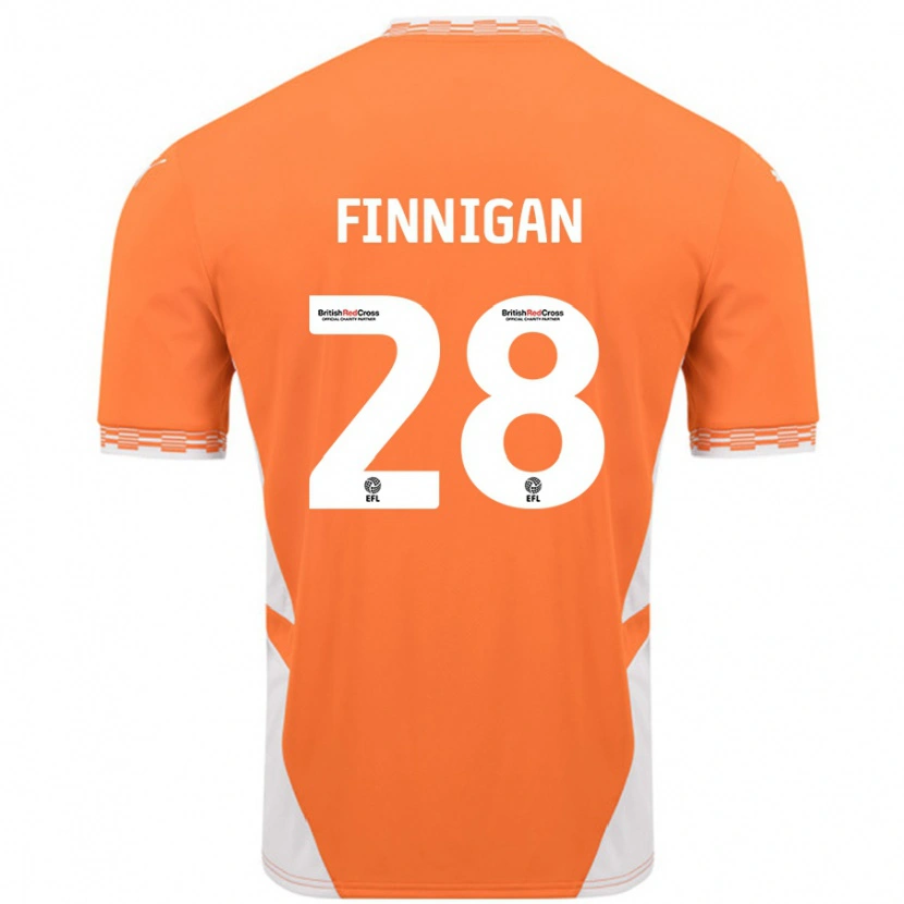 Danxen Kid Ryan Finnigan #28 Orange White Home Jersey 2024/25 T-Shirt