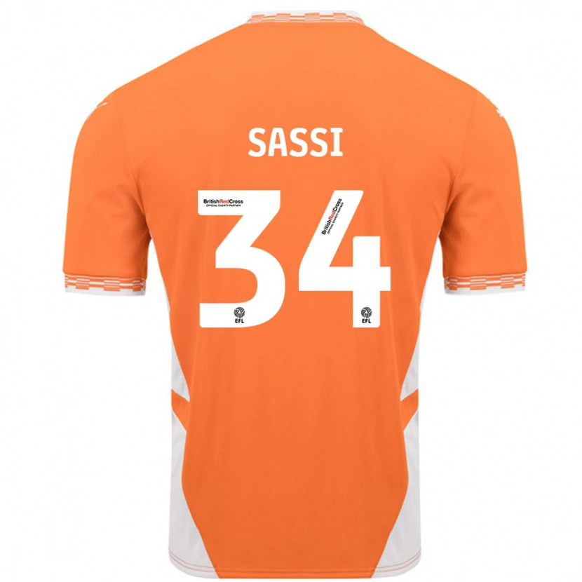 Danxen Kid Dan Sassi #34 Orange White Home Jersey 2024/25 T-Shirt