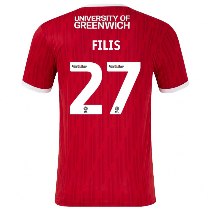 Danxen Kid Melisa Filis #27 Red White Home Jersey 2024/25 T-Shirt