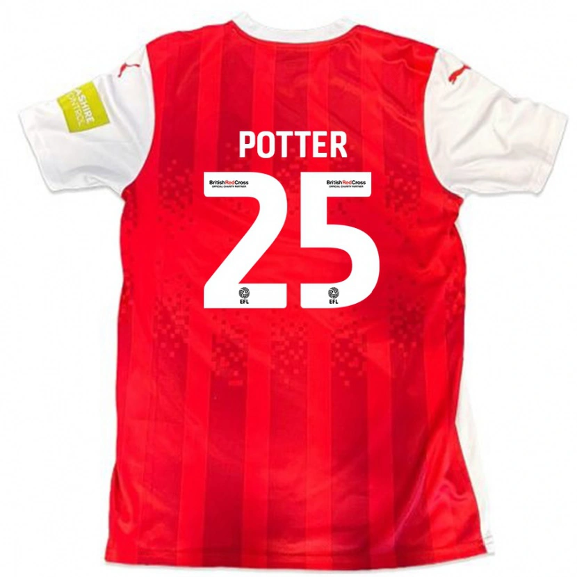 Danxen Kid Finley Potter #25 Red White Home Jersey 2024/25 T-Shirt