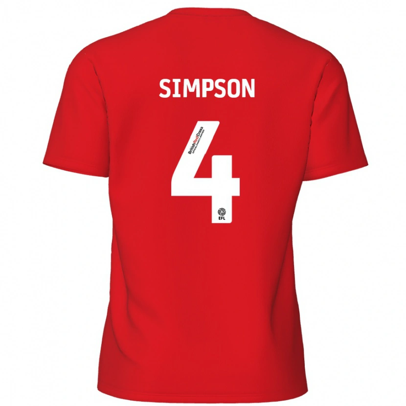 Danxen Kid Jack Simpson #4 Red Home Jersey 2024/25 T-Shirt