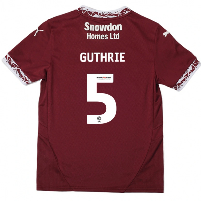 Danxen Kid Jon Guthrie #5 Burgundy Home Jersey 2024/25 T-Shirt