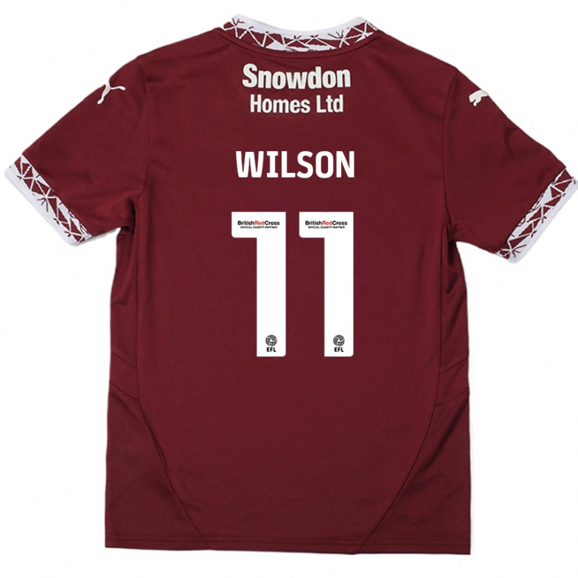 Danxen Kid James Wilson #11 Burgundy Home Jersey 2024/25 T-Shirt