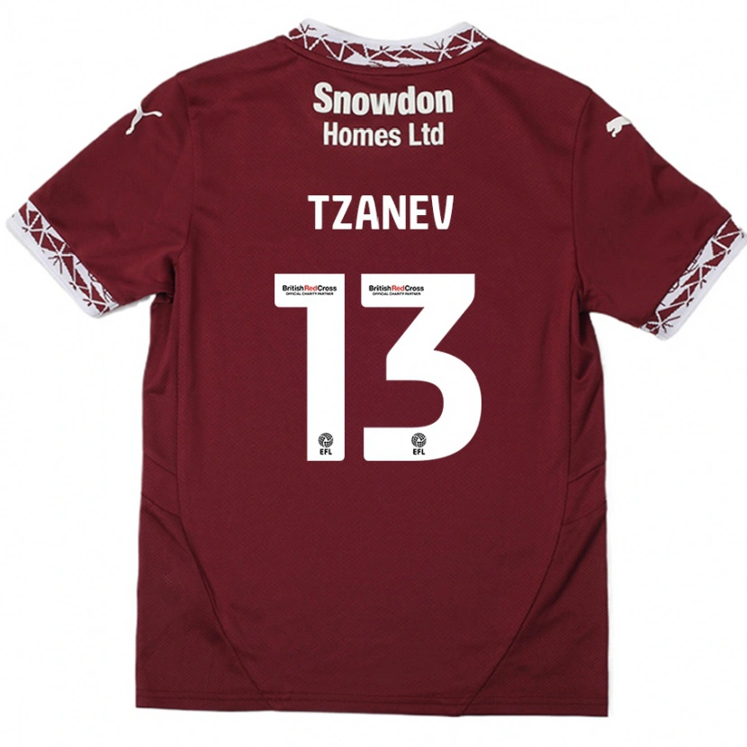 Danxen Kid Nik Tzanev #13 Burgundy Home Jersey 2024/25 T-Shirt