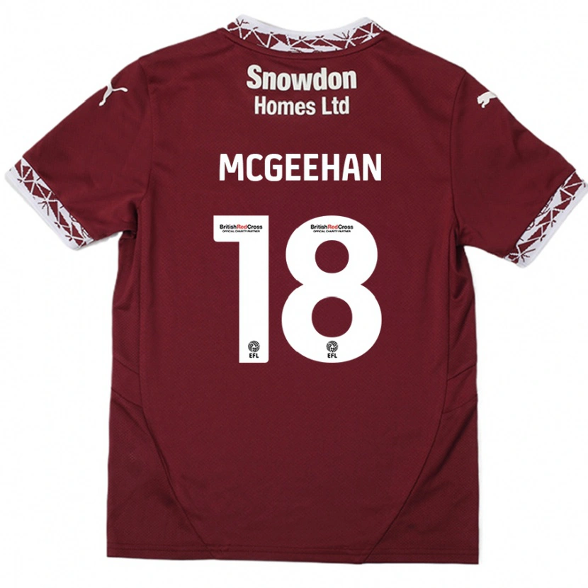 Danxen Kid Cameron Mcgeehan #18 Burgundy Home Jersey 2024/25 T-Shirt