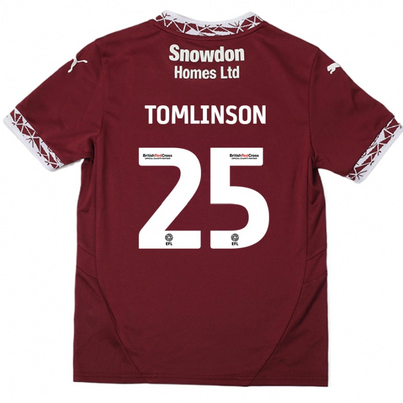 Danxen Kid Josh Tomlinson #25 Burgundy Home Jersey 2024/25 T-Shirt