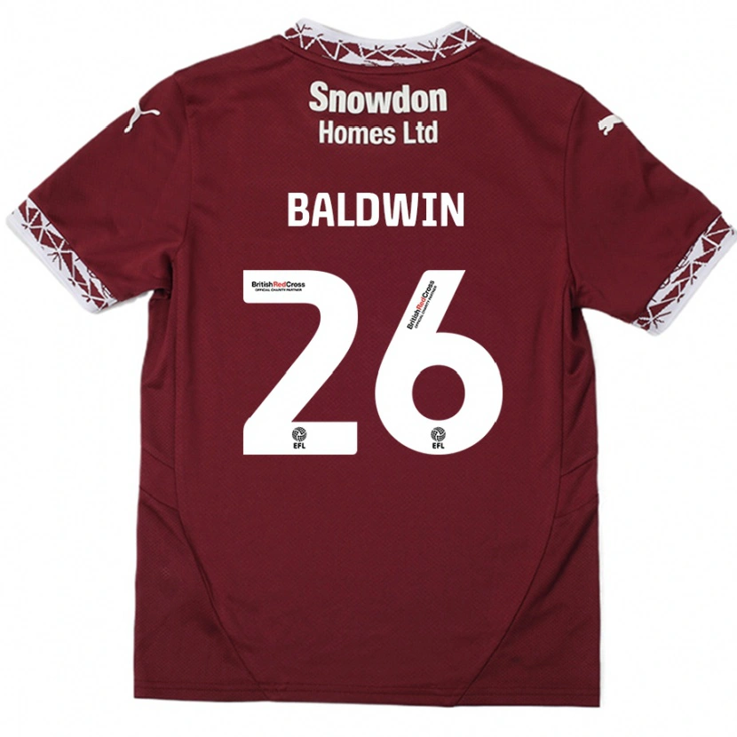 Danxen Kid Jack Baldwin #26 Burgundy Home Jersey 2024/25 T-Shirt