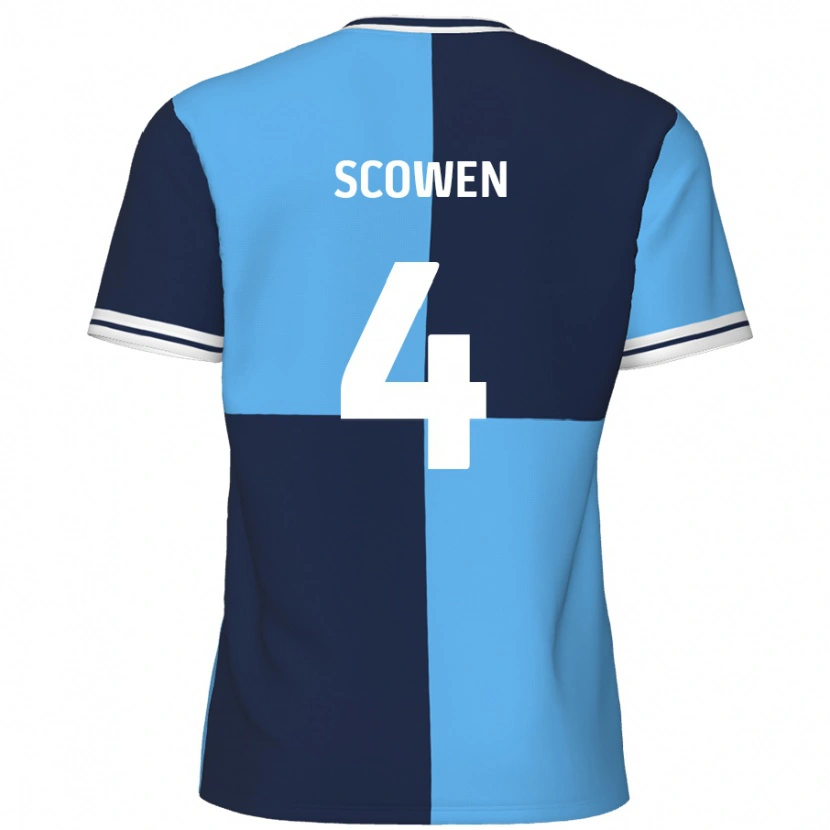 Danxen Kid Josh Scowen #4 Sky Blue Dark Blue Home Jersey 2024/25 T-Shirt