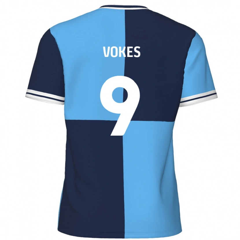 Danxen Kid Sam Vokes #9 Sky Blue Dark Blue Home Jersey 2024/25 T-Shirt