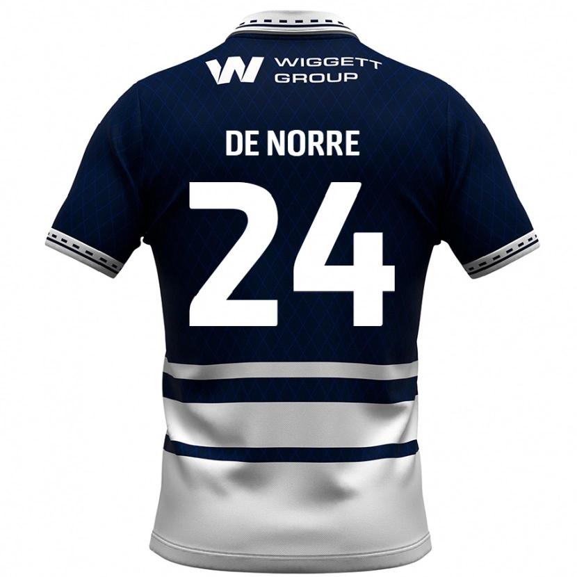 Danxen Kid Casper De Norre #24 Navy Blue White Home Jersey 2024/25 T-Shirt