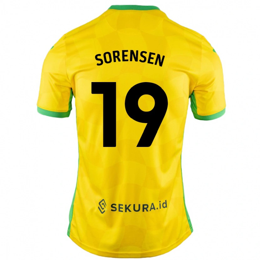 Danxen Kid Jacob Lungi Sørensen #19 Yellow Green Home Jersey 2024/25 T-Shirt