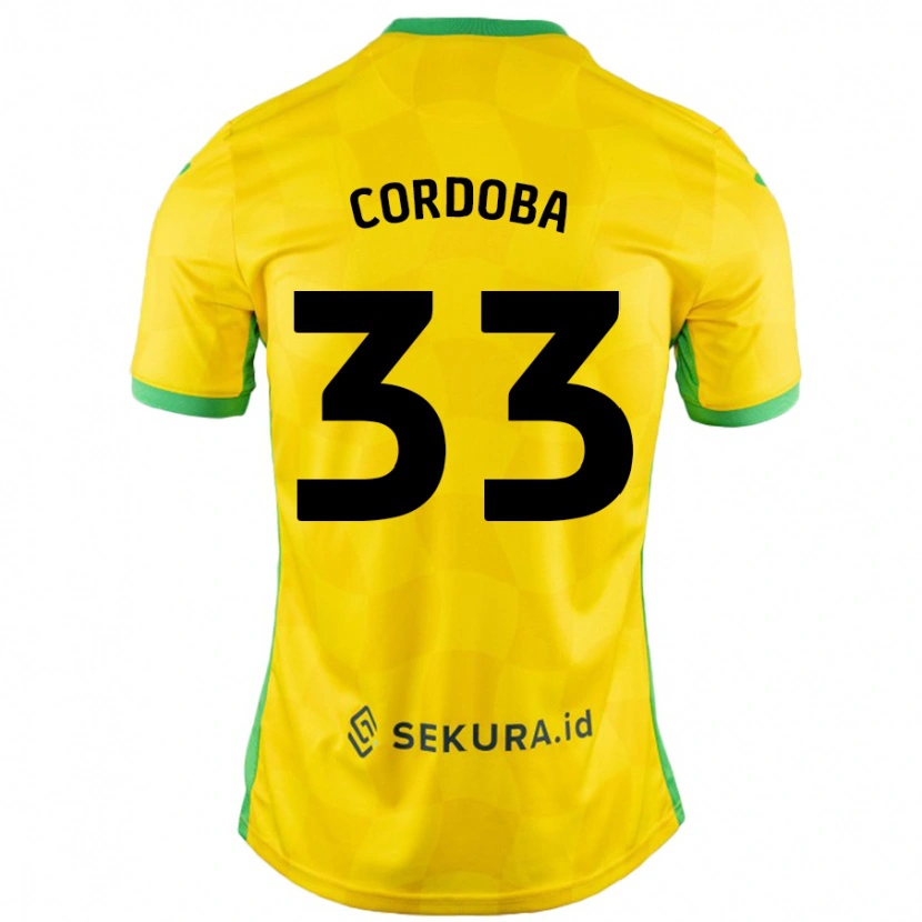 Danxen Kid José Córdoba #33 Yellow Green Home Jersey 2024/25 T-Shirt