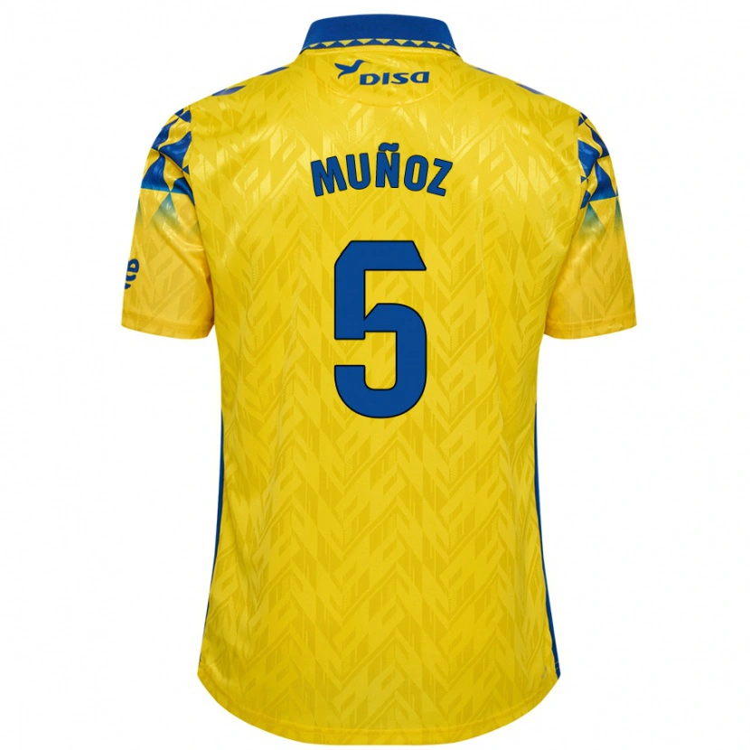 Danxen Kid Javi Muñoz #5 Yellow Blue Home Jersey 2024/25 T-Shirt