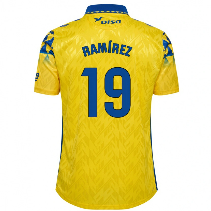 Danxen Kid Sandro Ramírez #19 Yellow Blue Home Jersey 2024/25 T-Shirt